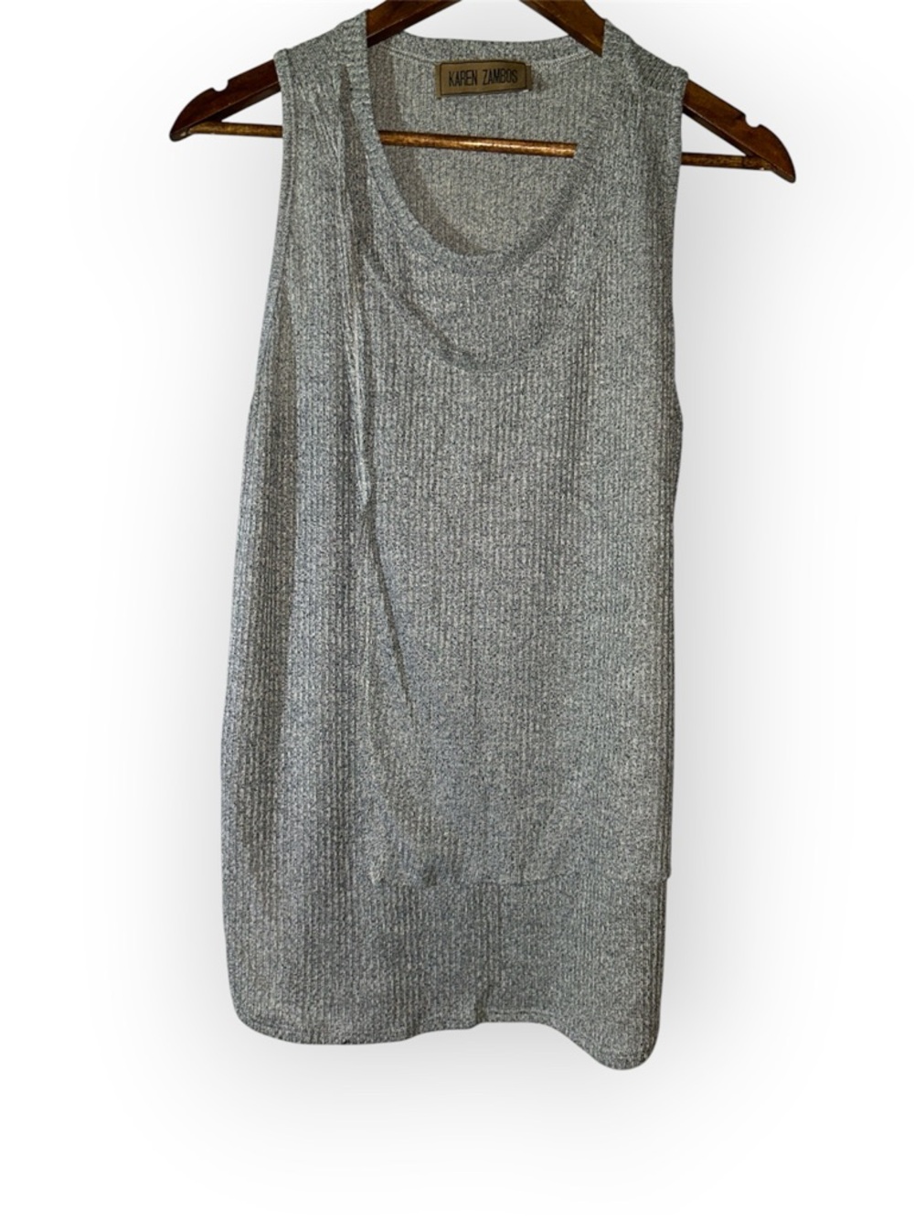 Karen Zambos Ribbed Knit Tank Top SIZE LARGE